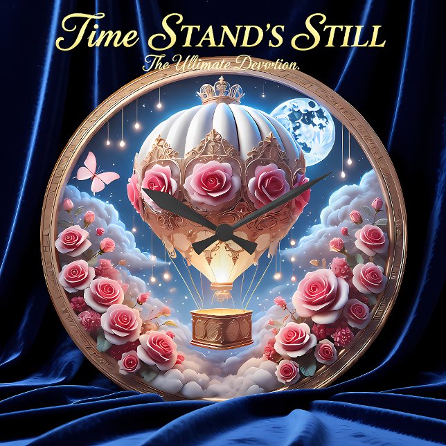 Relógio Grande Floral Balloon Lunar Voyage  (Criador carregado)