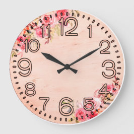 Relógio Grande Floral Elegance Round Acrylic Wall Clock