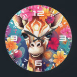 Relógio Grande Floral Girafa Portrait- 9320<br><div class="desc">Floral Girafa Portrait- 9320</div>
