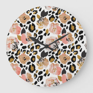 Relógio Grande Floral, impressão animal, padrão perfeito.