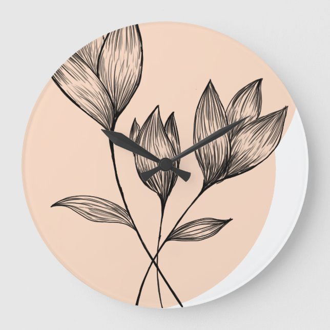 Relógio Grande Floral minimalistic  (Frente)