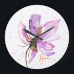 Relógio Grande Floral Negrito IV<br><div class="desc">Floral Negrito IV por Letícia Herrera</div>