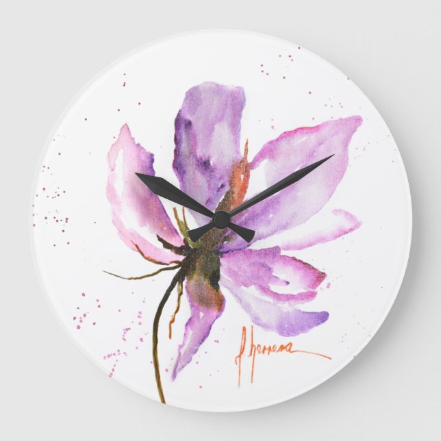 Relógio Grande Floral Negrito IV (Frente)