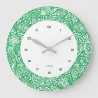 Floral Paisley De Vintagem Verde E Branca