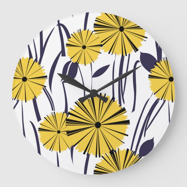 Relógio Grande Flores amarelas (Frente)