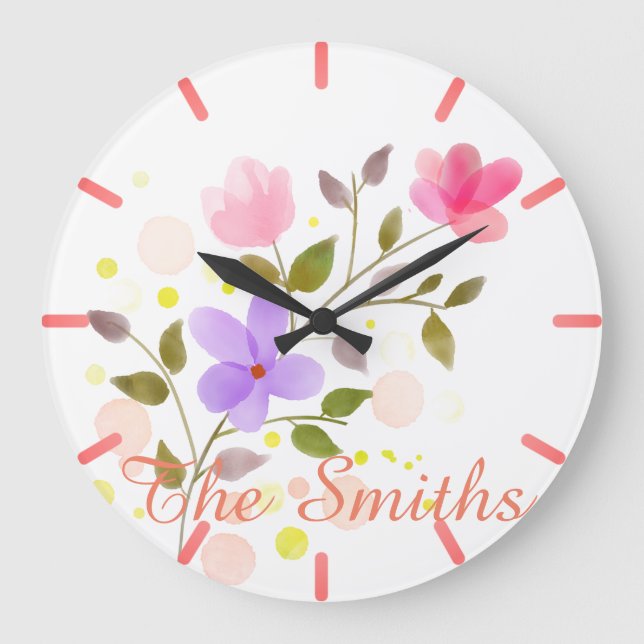 Relógio Grande Flores Bons (Frente)