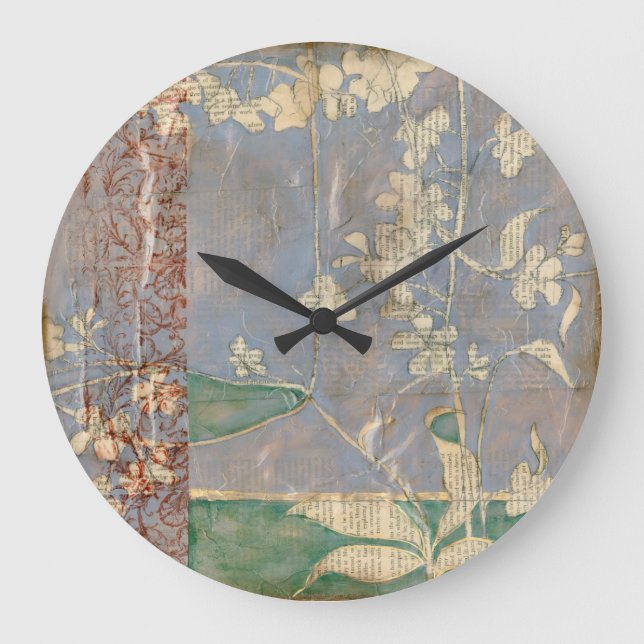 Relógio Grande Flores brancas em segundo plano (Frente)