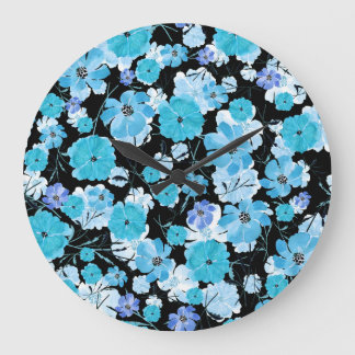 Relógio Grande Flores De Aquarela: Uma Tapeçaria Delicada