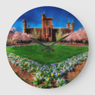 Relógio Grande Flores de cerejeira do jardim do castelo de