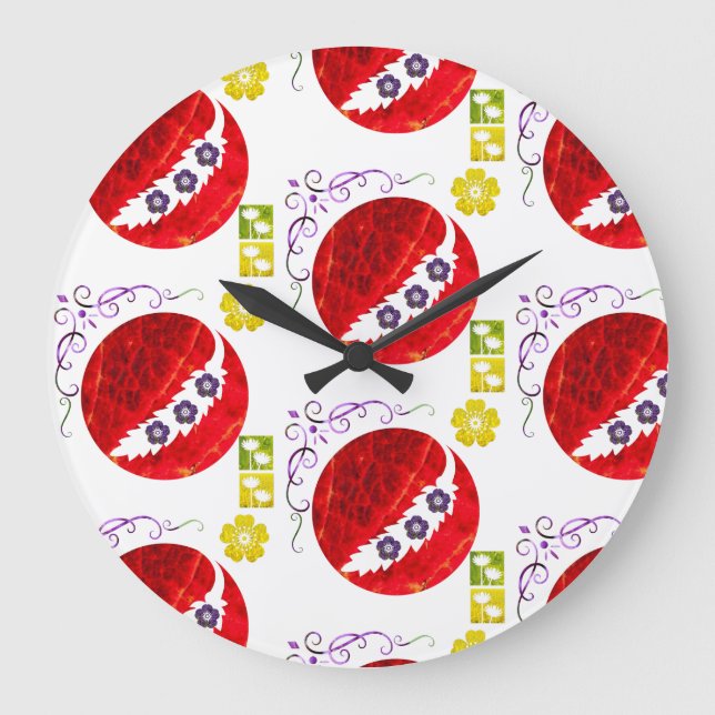 Relógio Grande flores luxuosas (Frente)