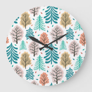 Relógio Grande Floresta Automática: Cena Sem Costura Encantada.