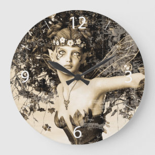 Relógio Grande Floresta de Fadas da Primavera Foto Vintage Arte F