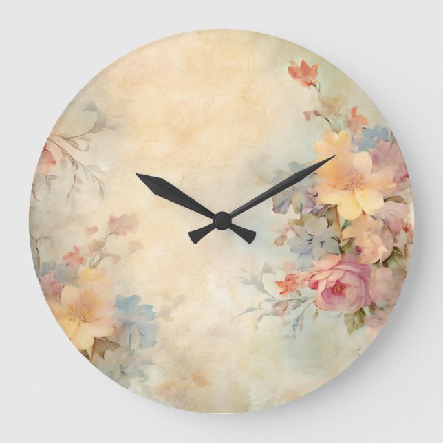Relógio Grande Florestas De Primavera Preguiçoso bonito, Por Ava (Frente)