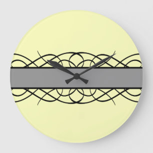 Relógio Grande Flourish cinzento de Deco