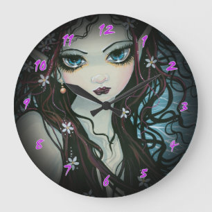 Relógio Grande Flower Child Fairy Fantasy Art Clock