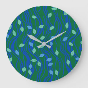 Relógio Grande Fluxo Elemental Esmeralda Verde Cobalto Azul com F