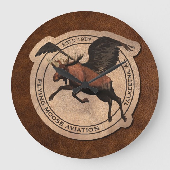 Relógio Grande Flying Moose Aviation Patch (Frente)