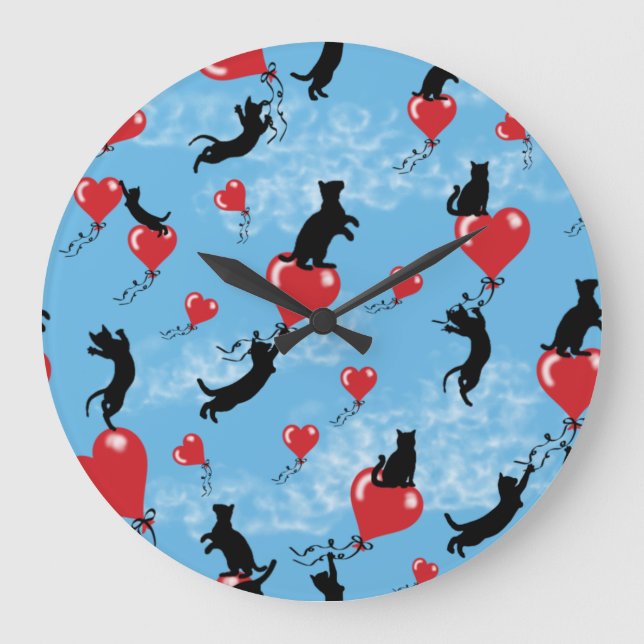 Relógio Grande Flying red balloons (Frente)