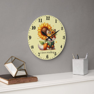Relógio Grande Folha de livro cômoda adicionar texto lendo Relógi