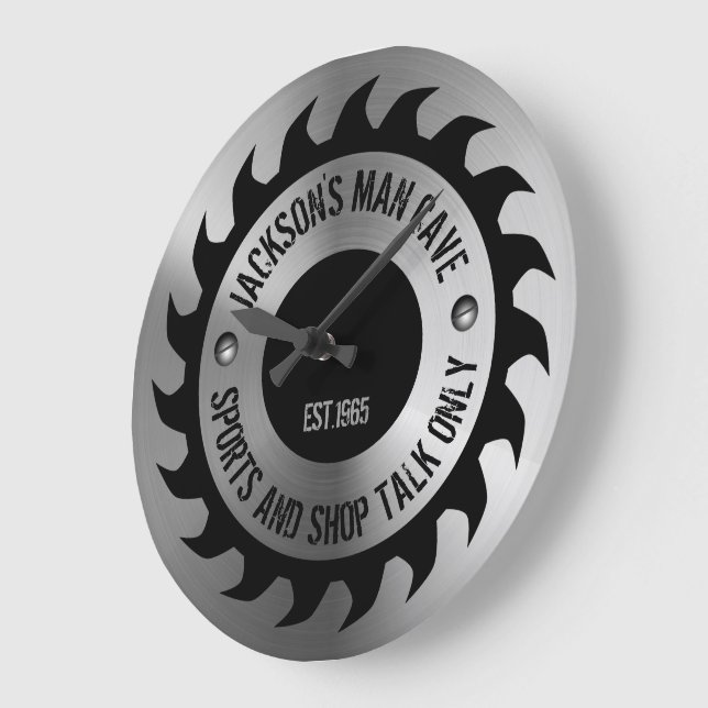 Relógio Grande Folha de Serras Funny Manly Cave Siderúrgica (Ângulo)