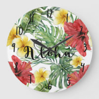 Folhas Botânicas Tropicais & Flores Florais Aloha