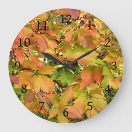Relógio Grande Folhas de videira selvagens do outono