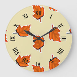 Relógio Grande Folhas secas castanhas