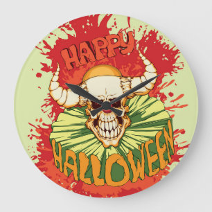 Relógio Grande Folheto de Halloween: tema do palhaço diabólico