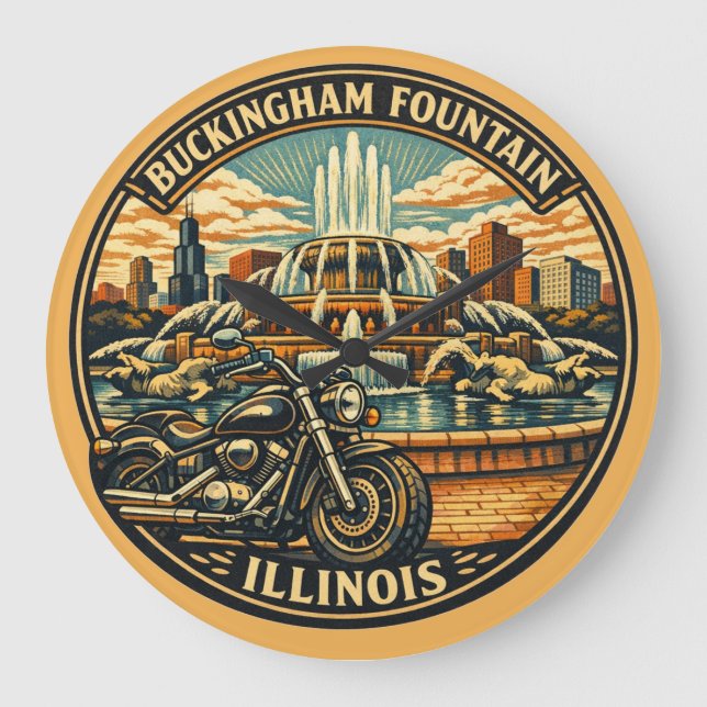 Relógio Grande Fonte Buckingham Tributo ao Centenário de Illinois (Frente)