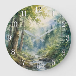 Relógio Grande Forest Wall Clock — Nature-Inspired Design