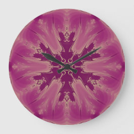 Relógio Grande Formas Exóticas De Flores Roxas Gordas