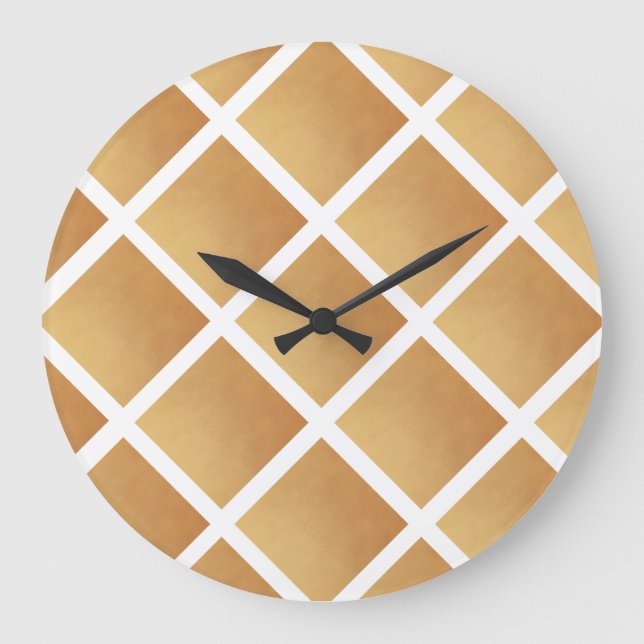 Relógio Grande Formatos de castanho (Frente)