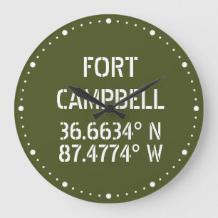 Relógio Grande Fort Campbell Latitude Longitude