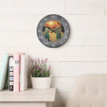 Relógio Grande Foto da família personalizada do quadro de comunic<br><div class="desc">Rústico,  fundo do quadro,  relógio de parede com números romanos.
Você pode personalizar e adicionar sua própria foto e criar um relógio muito pessoal e único.</div>
