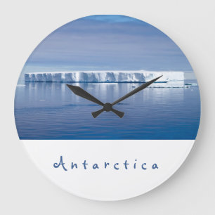 Relógio Grande Foto da paisagem do iceberg Antártica com texto b