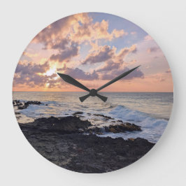 Relógio Grande Foto da paisagem do pôr do sol no oceano havaiano
