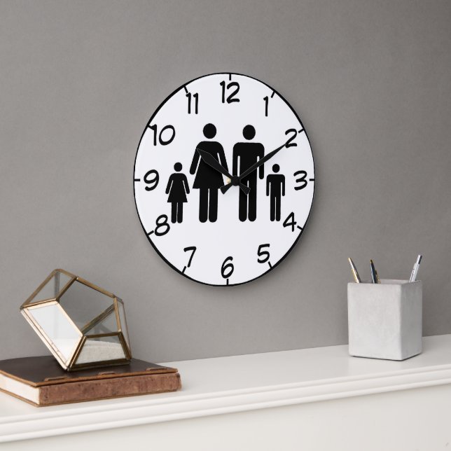 Relógio Grande Foto Da Sua Família Em Um (Escritório)