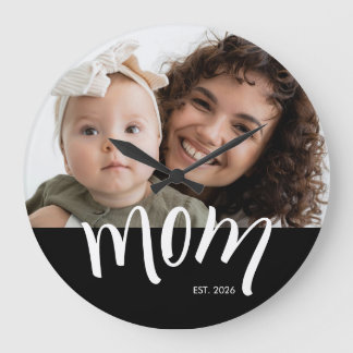 Relógio Grande Foto de Mãe e Bebê Ano de Estabelecimento Personal