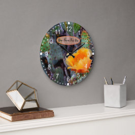 Relógio Grande Foto do Flor do Opuntia Pera Laranja