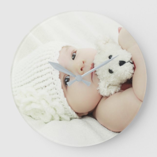 Relógio Grande Foto personalizada (Frente)