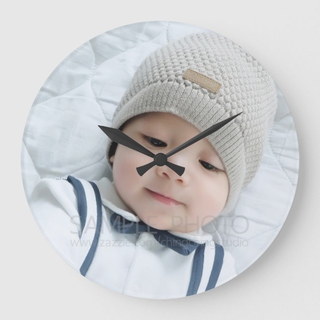 Relógio Grande Foto personalizada (Frente)