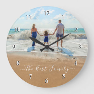Relógio Grande Foto personalizada e texto para seu Design a melho
