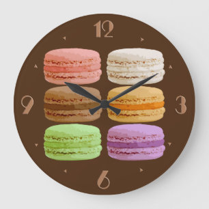 Relógio Grande Francês Macarons - pastels muti-coloridos