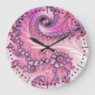 Relógio Grande Frasco de Mandelbrot em pinks luxuosos