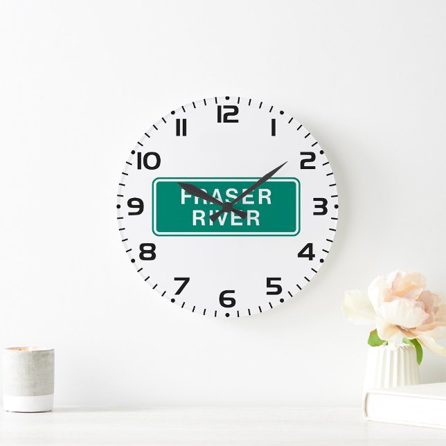 Relógio Grande Fraser River Highway Sinal Colúmbia Britânica Cana (Criador carregado)