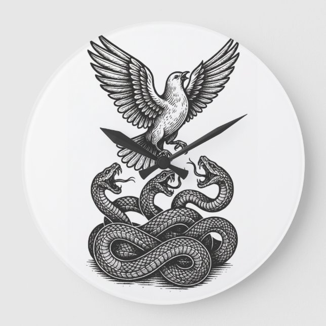 Relógio Grande Freedom Rises: Dove vs. Viper Clock Art (Frente)