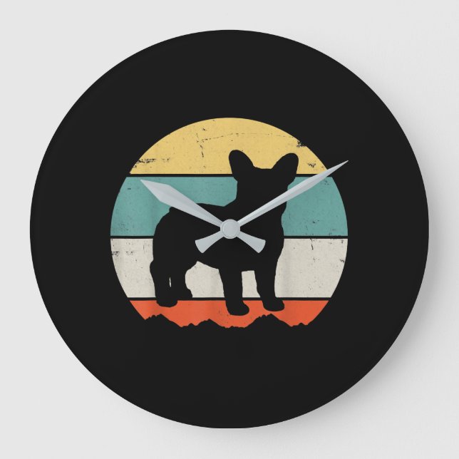 Relógio Grande Frenchie Gift | Presente para o Bulldog Francês Vi (Frente)
