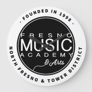 Relógio Grande Fresno Music Academy & Arts Wall Clock