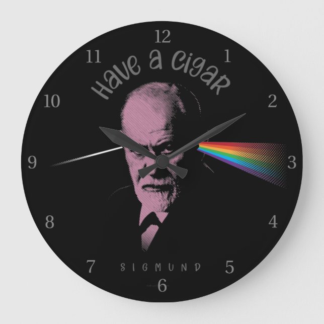Relógio Grande Freud Rosa (Tenha Um Charuto) (Frente)