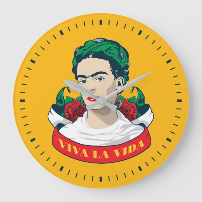 Relógio Grande Frida Kahlo| Viva la Vida (Frente)
